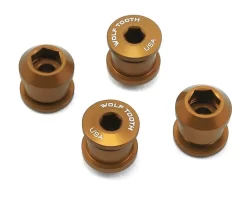 Wolf Tooth Components Dual Hex Fitting Chainring Bolts (Gold) (6mm) (4 Pack) (For 1x Use)