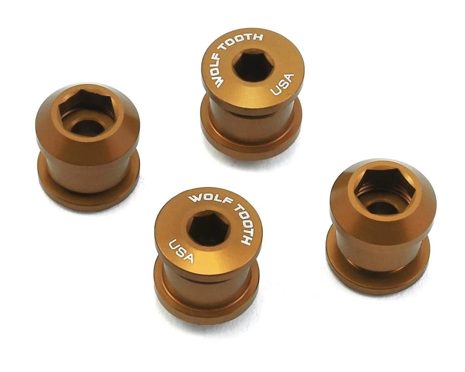 Wolf Tooth Components Dual Hex Fitting Chainring Bolts (Gold) (6mm) (4 Pack) (For 1x Use) 1 Wolf Tooth Components Dual Hex Fitting Chainring Bolts (Gold) (6mm) (4 Pack) (For 1x Use)