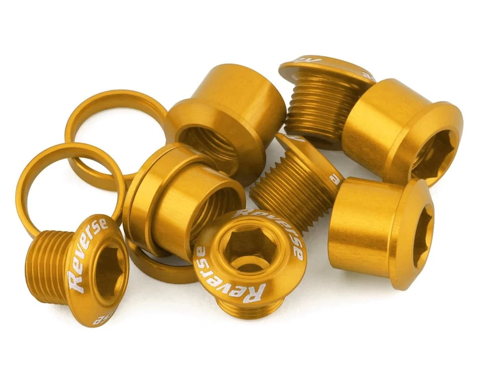 Reverse Components Chainring Bolt Set (Gold) (4 Pack) 1 Reverse Components Chainring Bolt Set (Gold) (4 Pack)