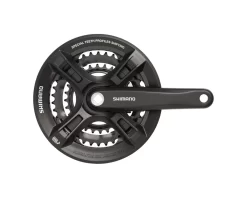 Shimano Altus FC-M311 Crankset (Black) (3 X 7/8 Speed) (Square Taper) (170mm) (42/32/22T) (Riveted) (w/ Chain Guard)